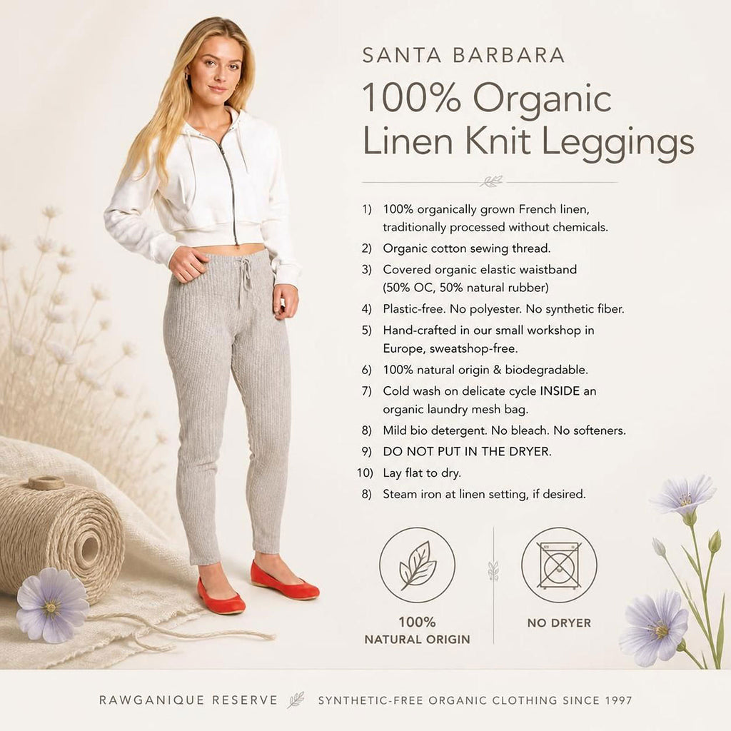 plastic-free 100% organic linen knit leggings