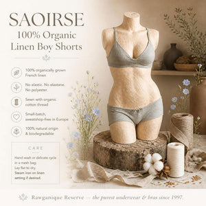 elastic-free organic linen boy short panty