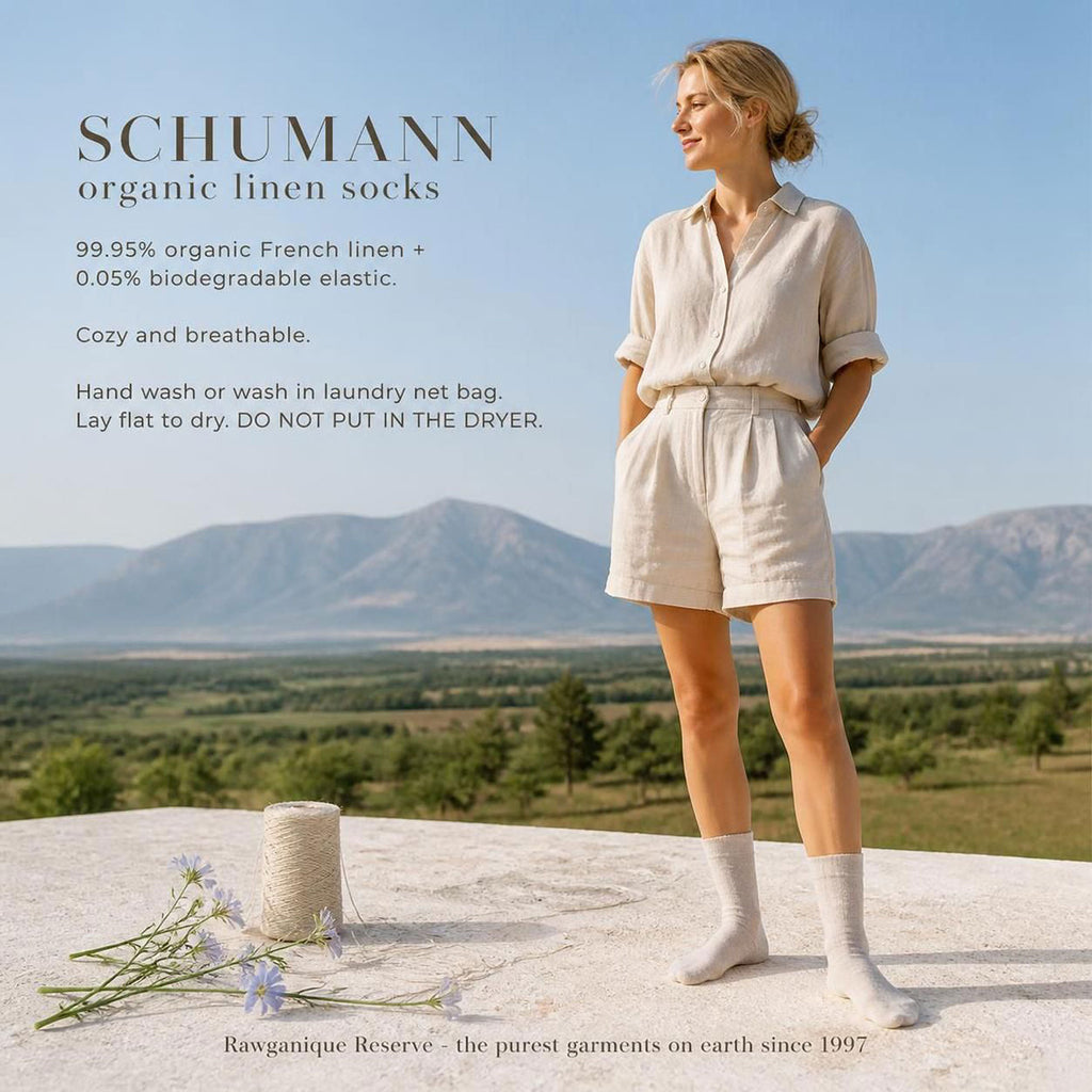 organic flax linen socks with biodegradable elastic
