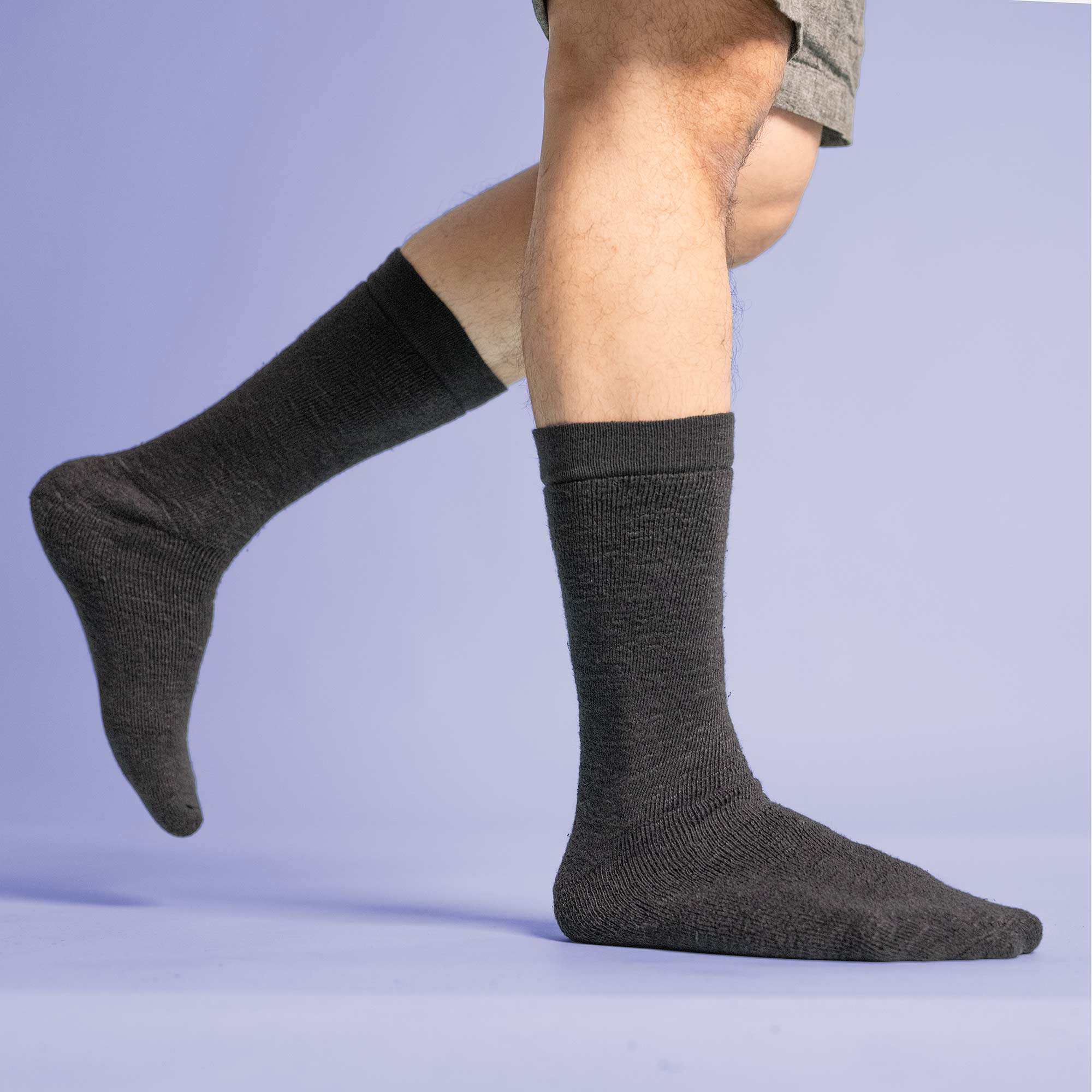 Organic Linen Terry Socks The purest eco-friendly sustainable Socks Black V2 (Bio Dye) / S (W5-8)