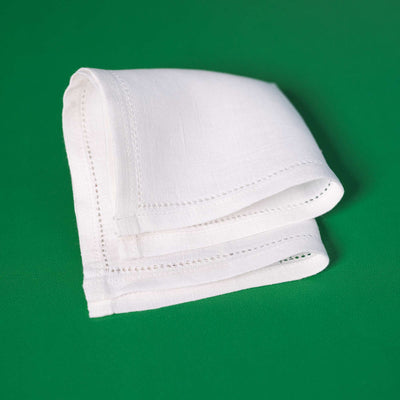 EDINBURGH 100% Organic Hemp Handkerchief (Hemstitched Detail) (10x10) (OC Thread, No Plastic, No Polyester, No Synthetics) (100% Biodegradable)