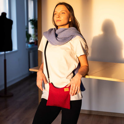 Organic merino wool sacoche bag