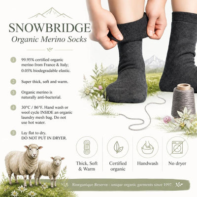 certified organic merino wool socks thick and warm