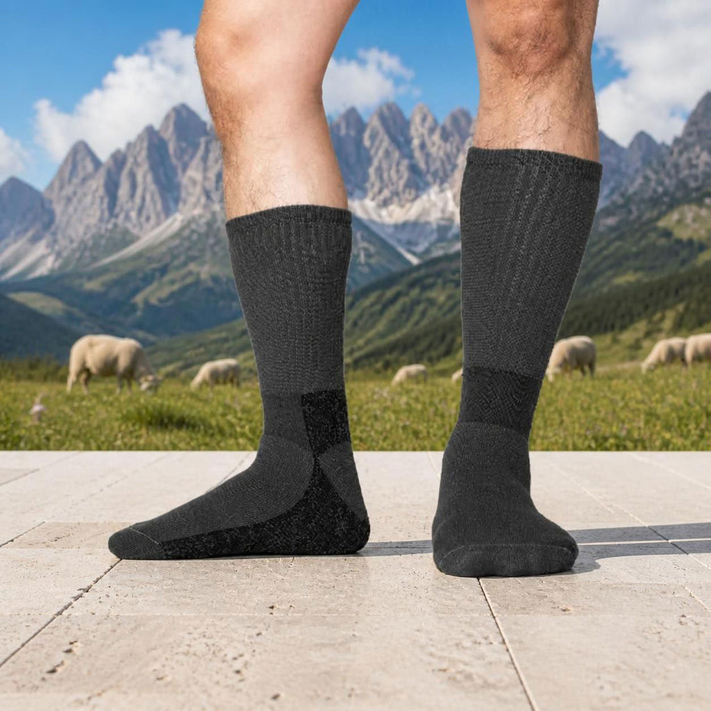 warm and thick certified organic merino wool socks