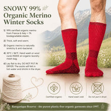 Load image into Gallery viewer, 100% certified organic merino wool socks thick and warm plastic-free