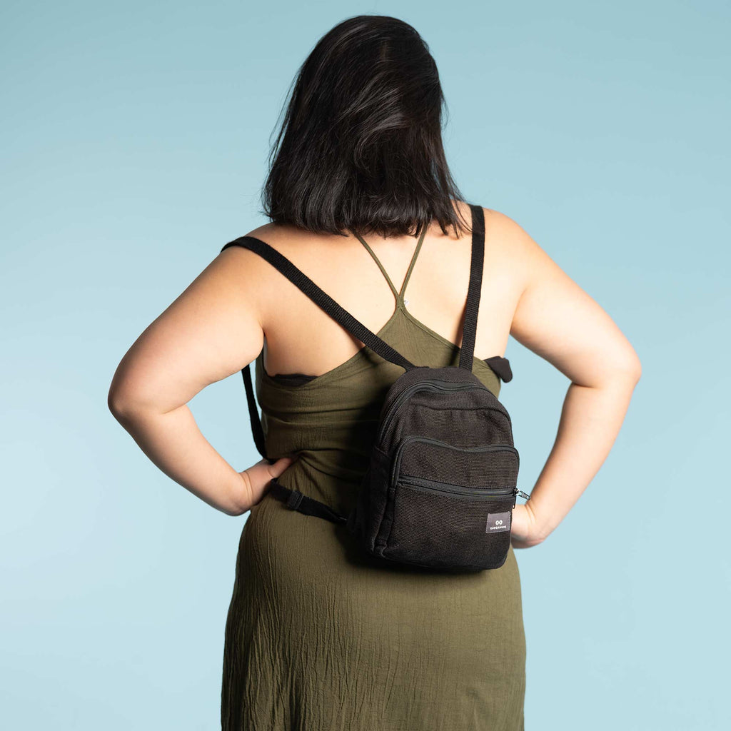 vegan hemp mini backpack