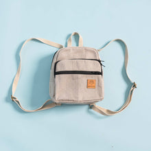 Load image into Gallery viewer, SOHO 100% Organic Hemp Mini Backpack (H8.85” x W7.28” x D3.15”) (Stiff Canvas) (Plastic-free, YKK Zippers)