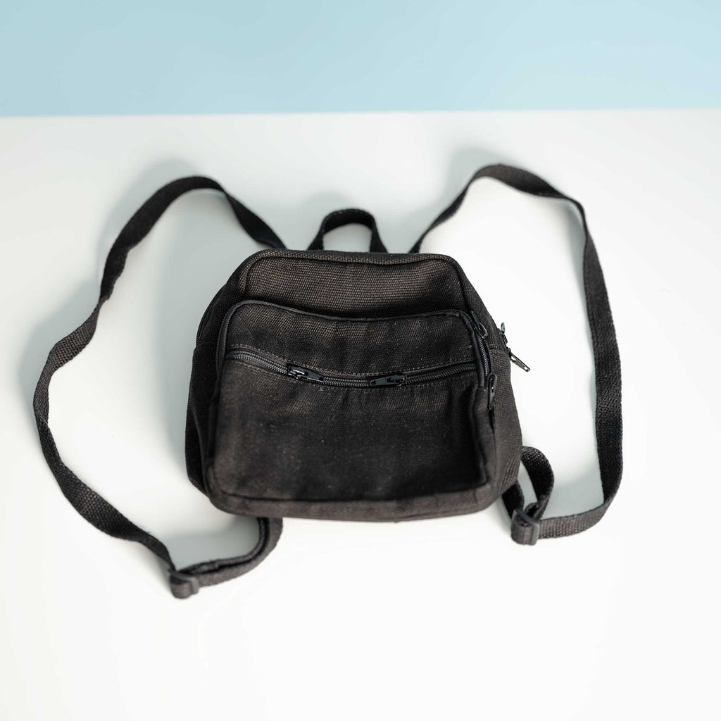 hemp mini backpack black