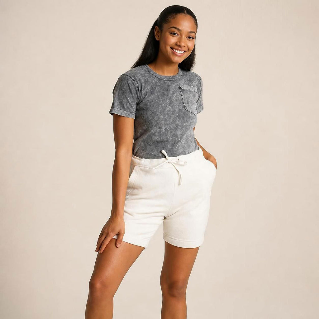 elastic-free organic cotton fleece sweat shorts
