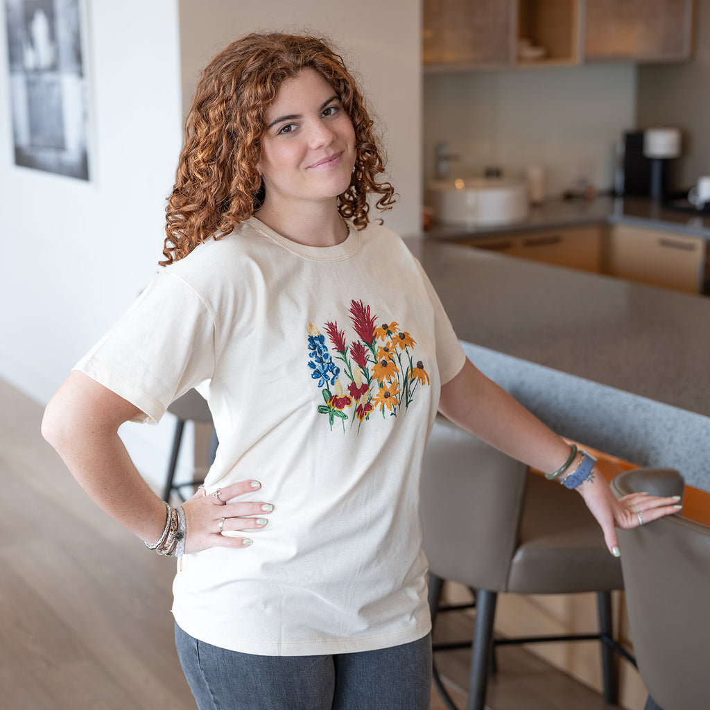 printed 100% organic cotton t-shirt made in usa