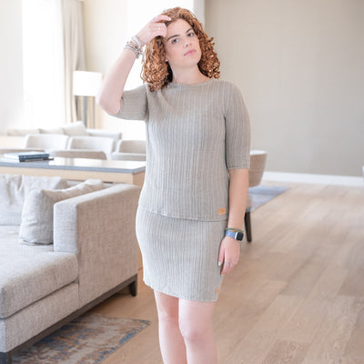 organic linen knit blouse