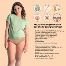 Load image into Gallery viewer, certified organic regenerative cotton panty underwear for ladies dye-free cologrown brown plastic-free polyester-free