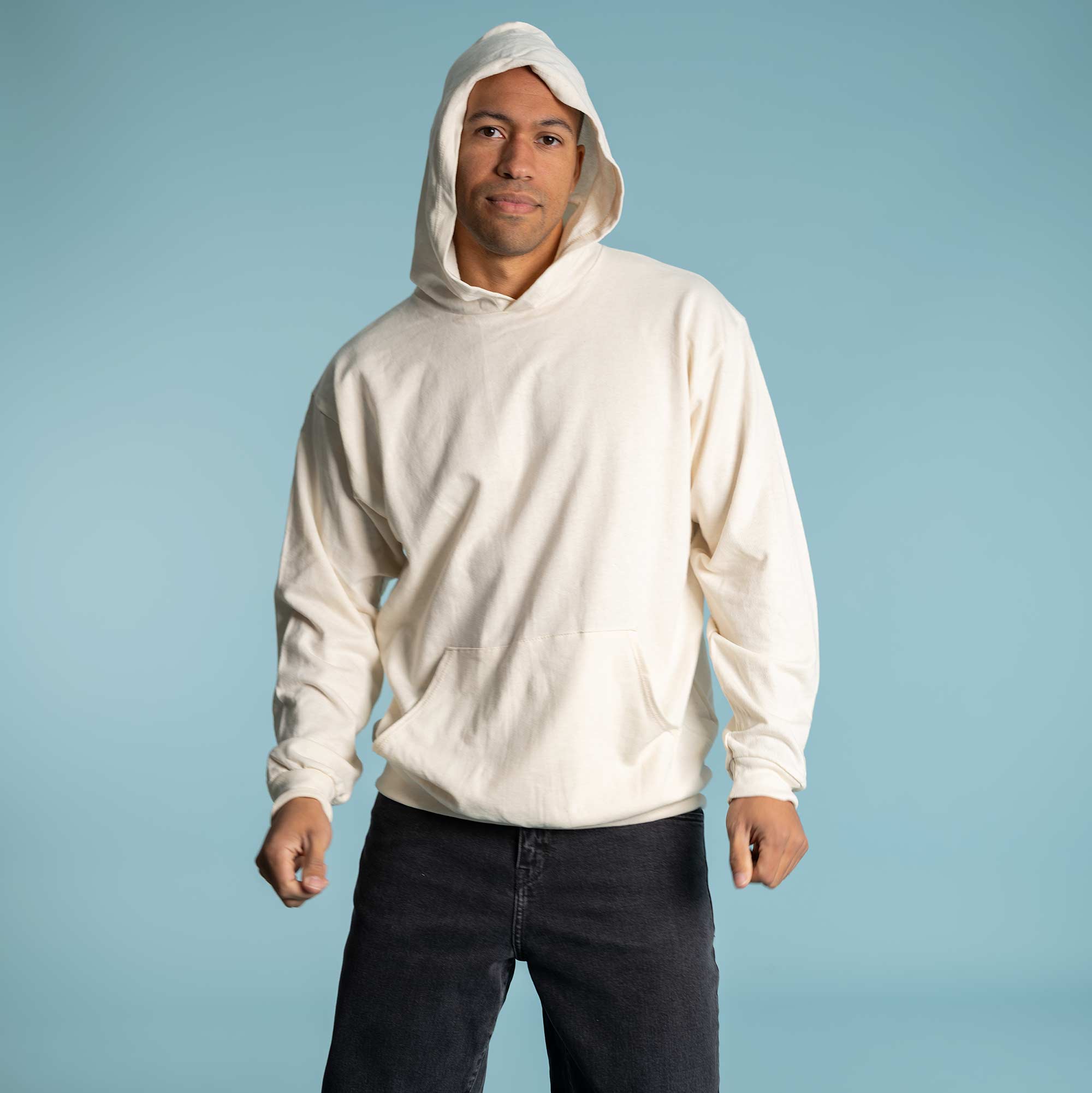 100% Pure Wool Hooded Jacket ~ Winter Unisex Natural Fleece Jumper with Hood