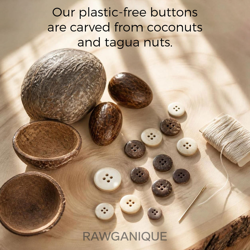 plastic-free coconut and Tagua Nut Buttons