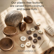 Load image into Gallery viewer, plastic-free coconut and Tagua Nut Buttons