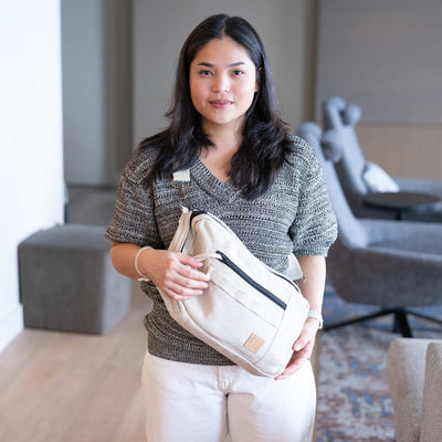 organic linen crossbody bag no plastic
