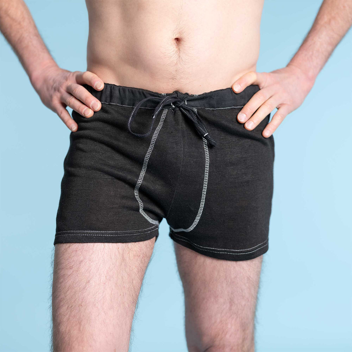 Boxers With Draw String 100% Organic Hemp Knit Drawstring Boxers (Covered Elastic Waistband ...