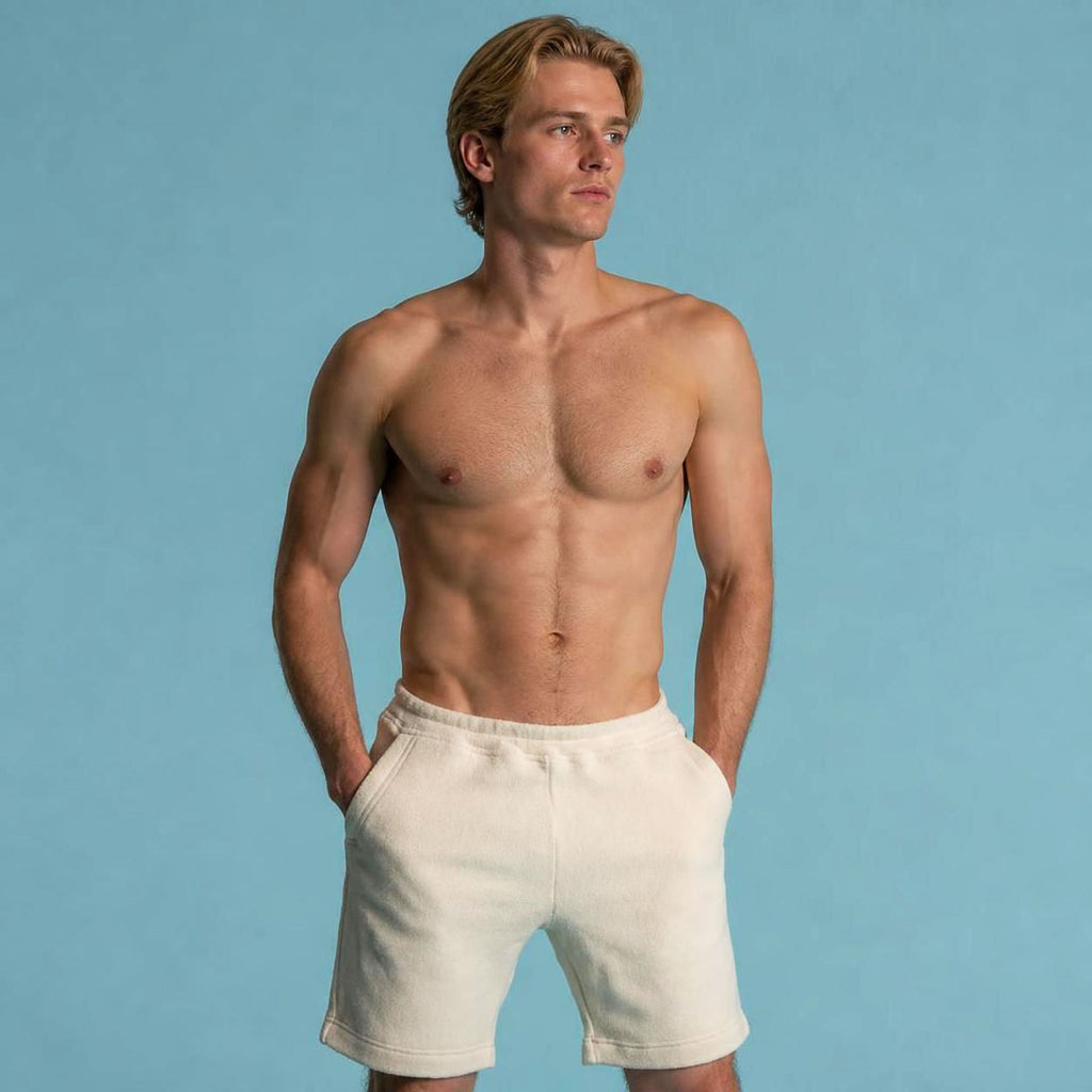 pure organic cotton fleece shorts