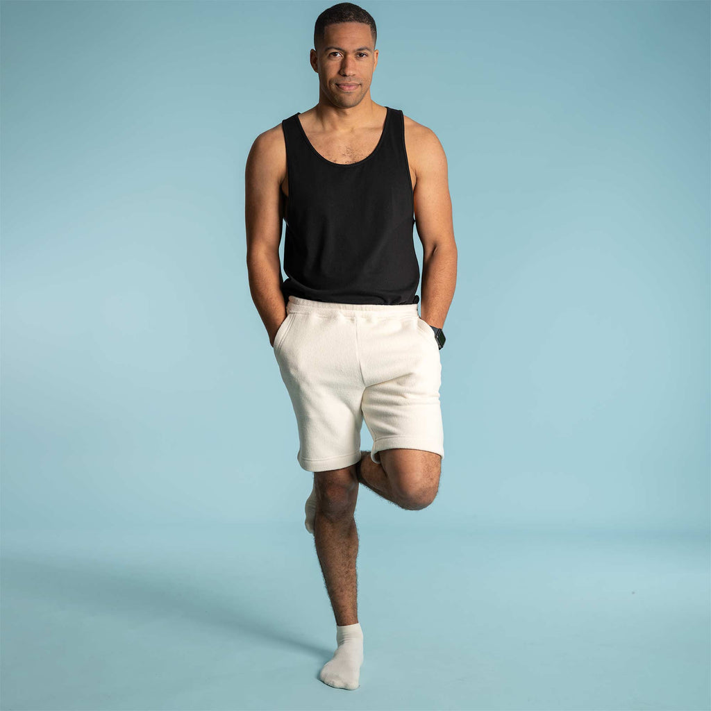 organic cotton fleece shorts with organic elastic