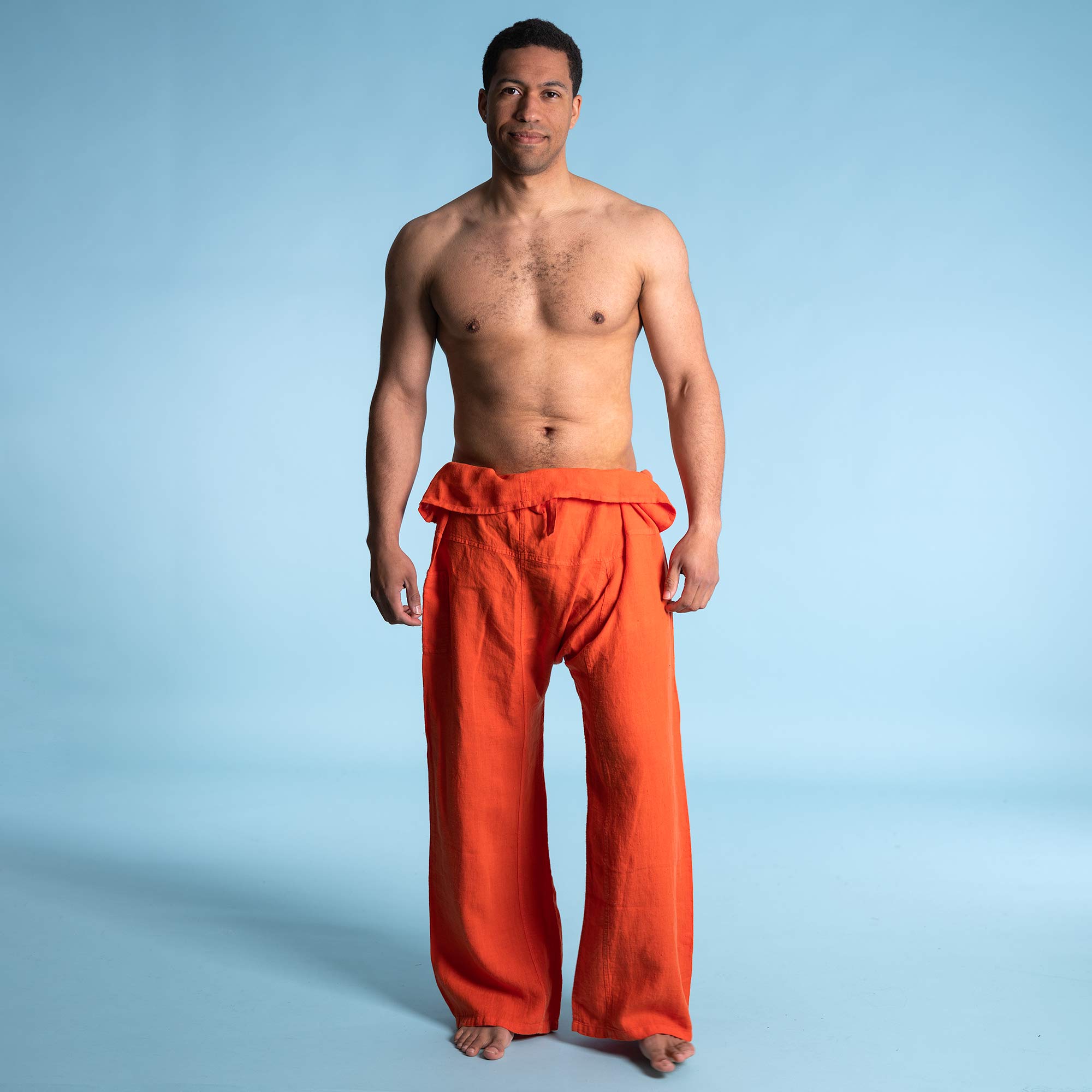 Clothing Thai Fisherman Pants Mens Royal Blue Long Cotton