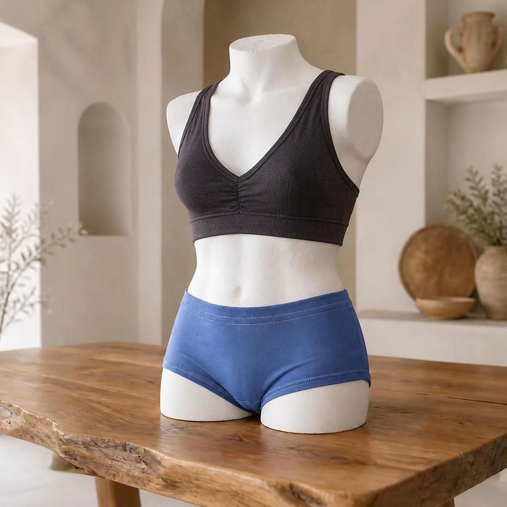 plastic-free 100% organic cotton boy shorts underwear