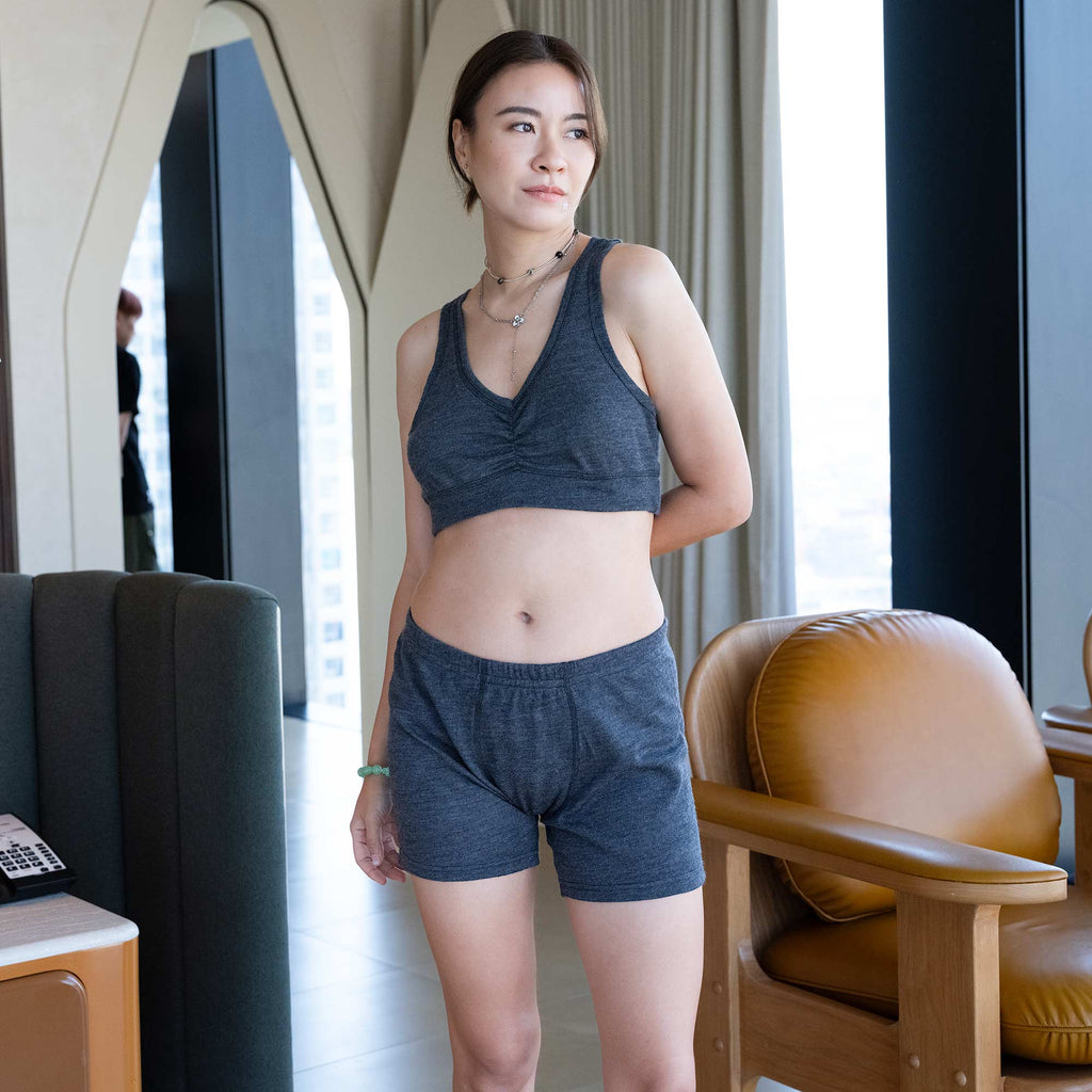 plastic-free 100% organic merino wool bra