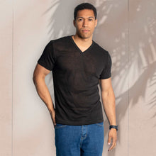 Load image into Gallery viewer, 100% organic hemp V-neck t-shirt