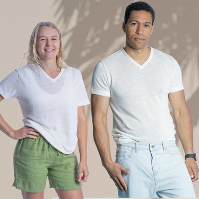 plastic-free 100% organic hemp V-neck t-shirt