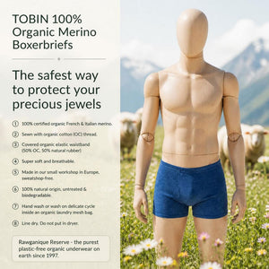 plastic-free 100% certified organic merino wool boxer briefs