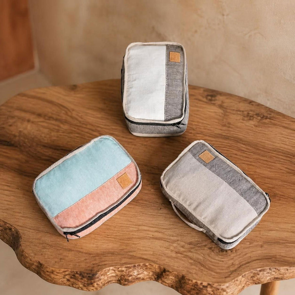 organic linen packing cubes