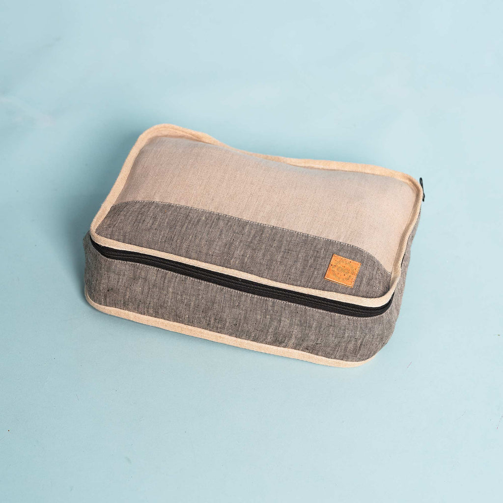 synthetics-free linen packing cubes