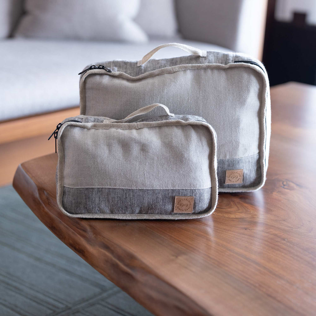 100% organic linen packing cubes