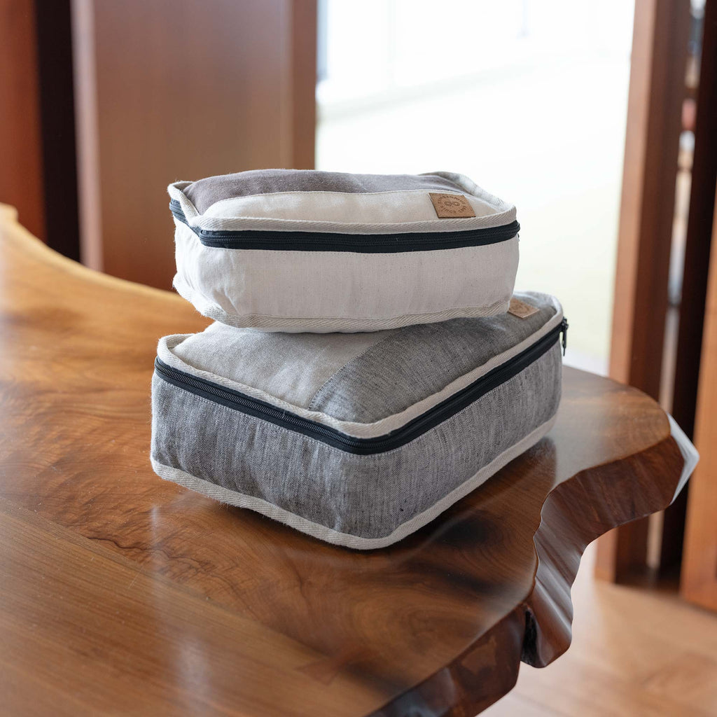 organic linen travel packing cube