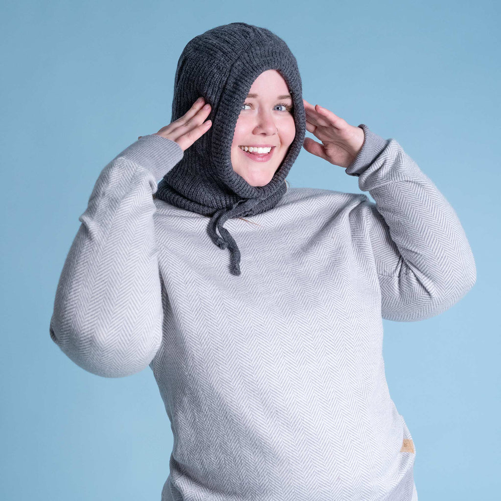 organic merino hoodie hat