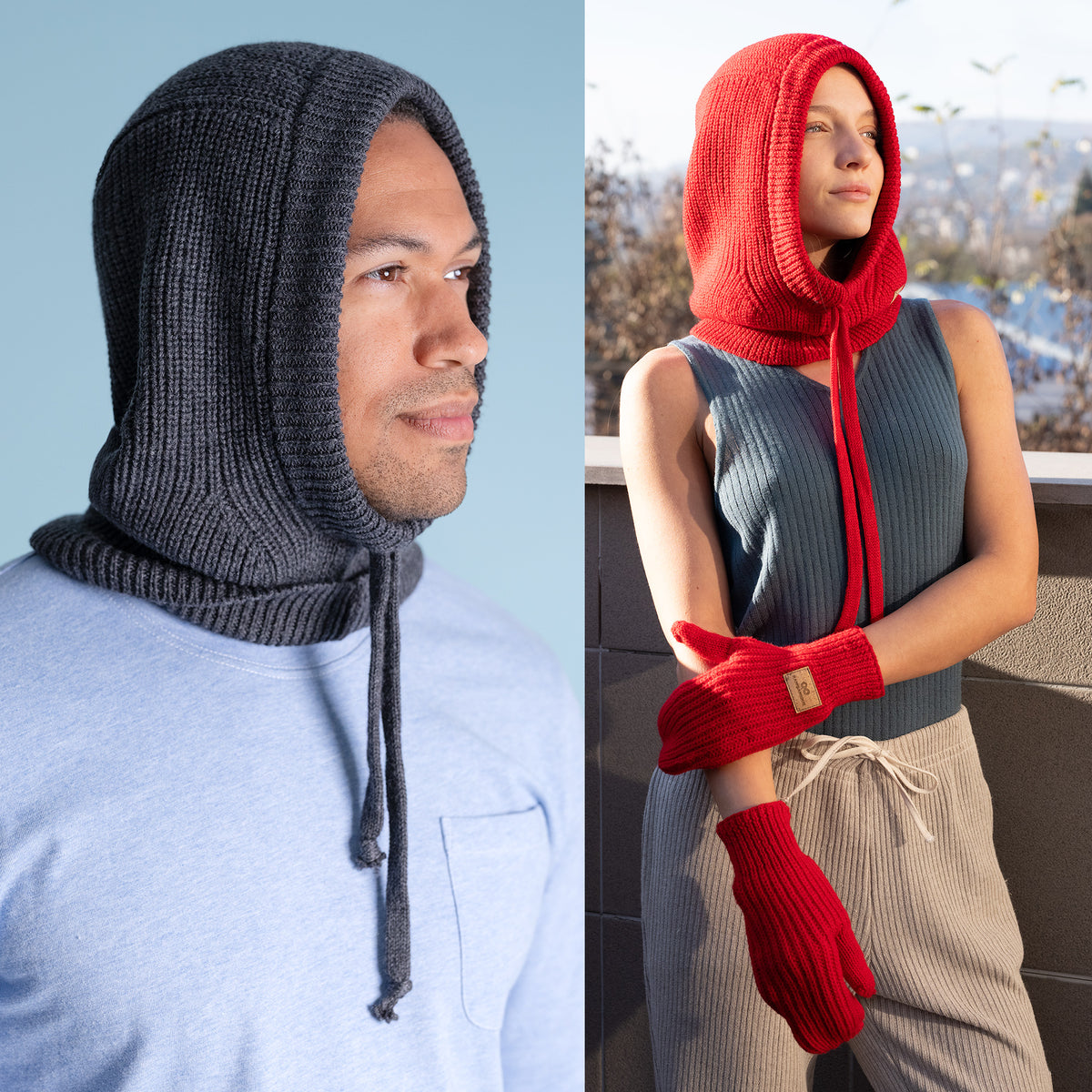 100% Organic Merino Wool Hat Hoodie Plastic-free Synthetic 