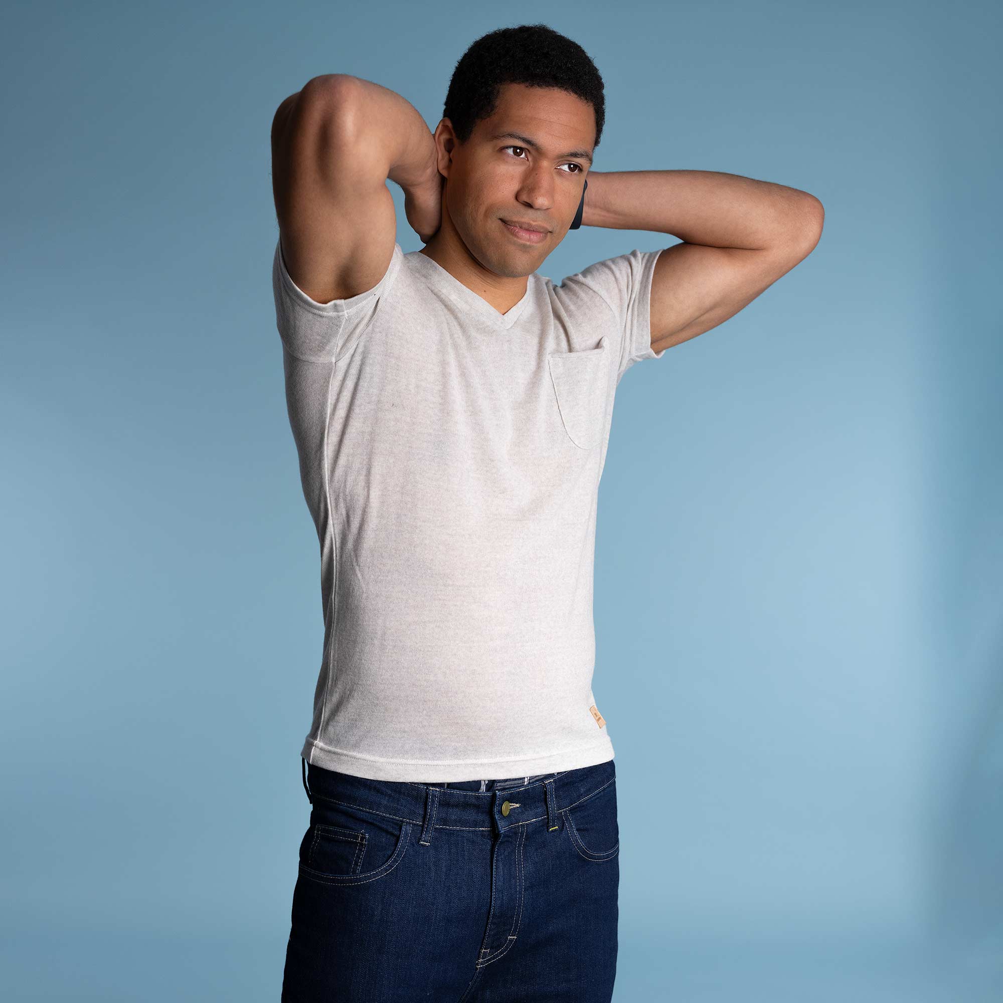 100% Organic Merino Wool V-Neck T-Shirt (100% Biodegradable Non