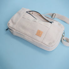 Load image into Gallery viewer, organic linen crossbody commuter bag
