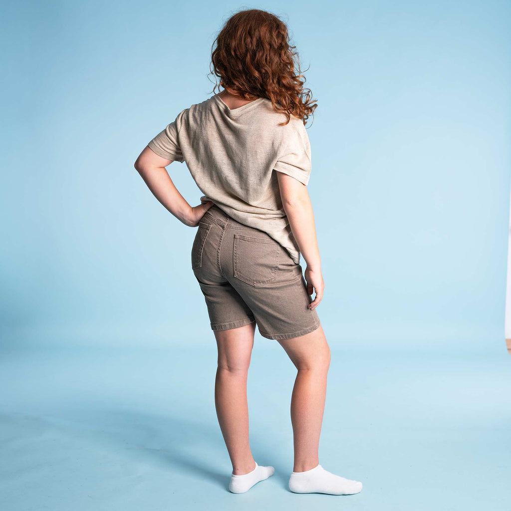organic cotton denim shorts for women