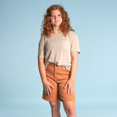 organic cotton jeans shorts for ladies