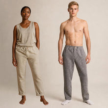 Load image into Gallery viewer, plastic-free 100% organic linen flex-waist jogger pants