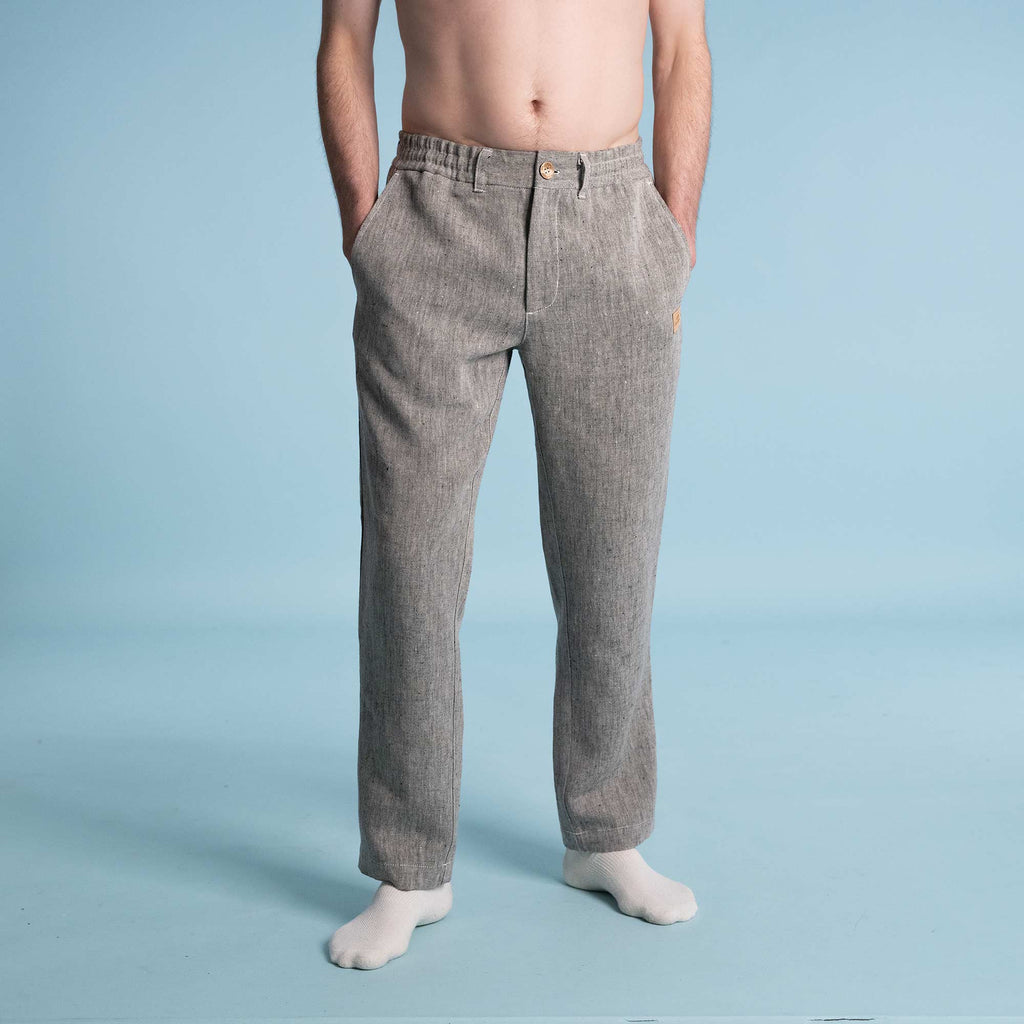 organic linen flex waist joggers