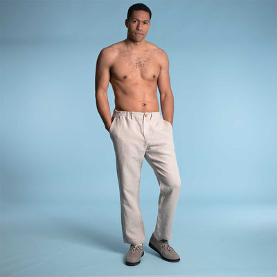 100% linen jogger pants