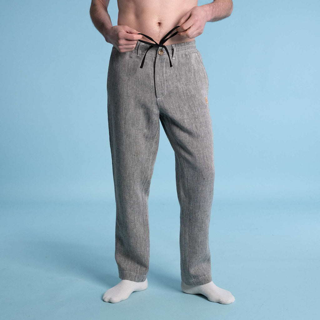 organic linen flex waist joggers