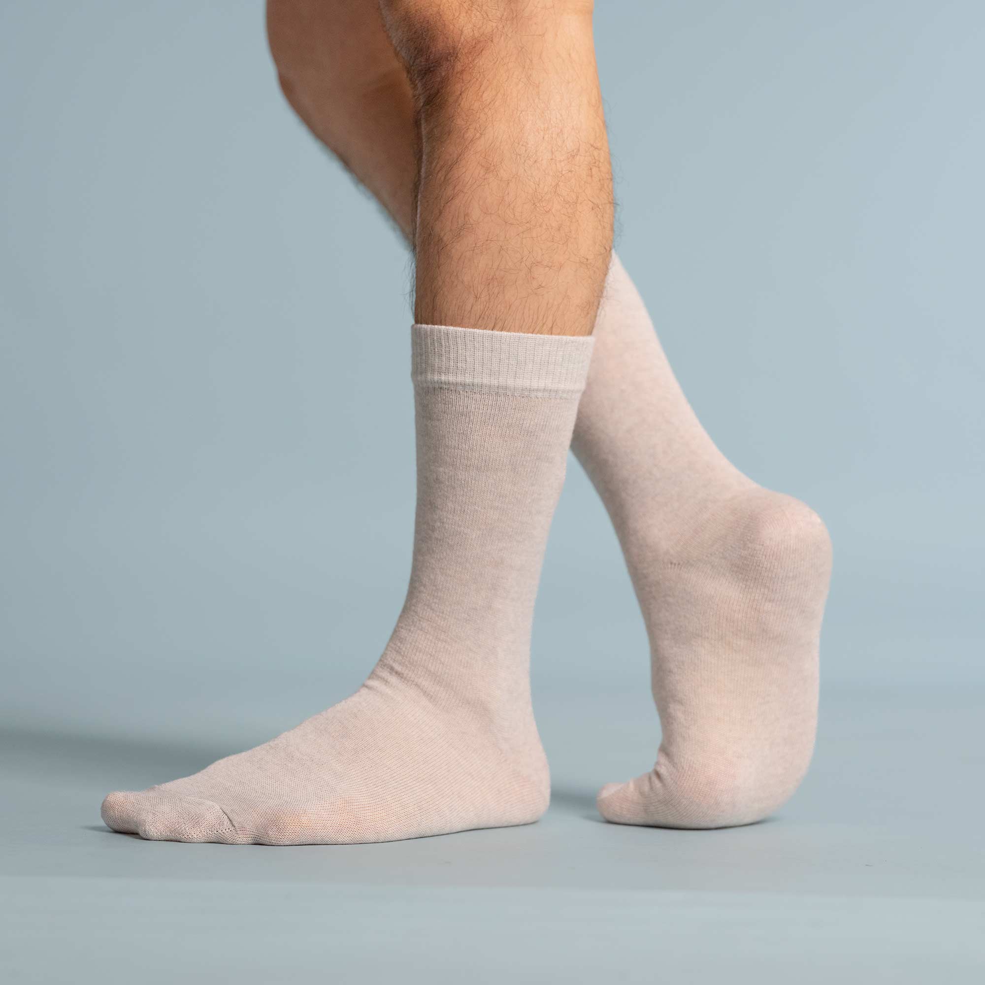 Organic Merino Wool Crew Socks Plastic-free 100% Biodegradable Arctic Charcoal (Bio Dye) / S (W5-8)
