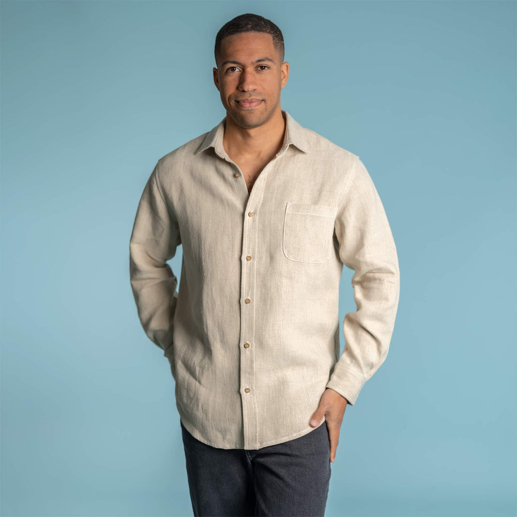 organic linen long sleeve shirt