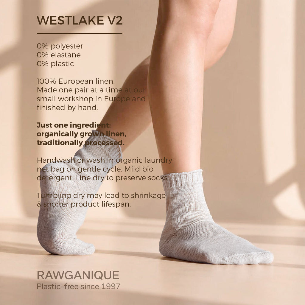 elastic-free organic European linen socks