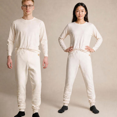 plastic-free 100% organic cotton thermal underwear leggings
