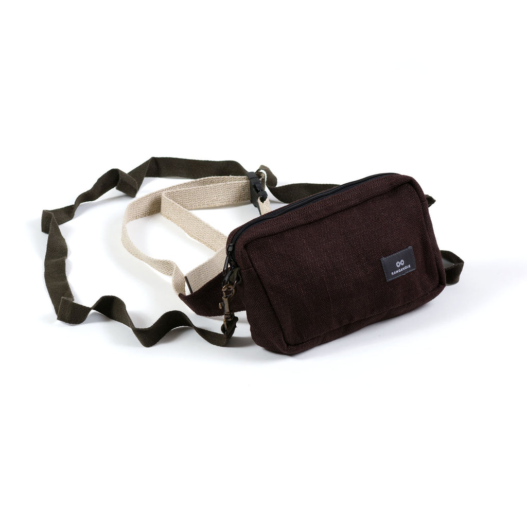 AROUND-THE-WORLD 3-in-1 Convertible Hemp Waist Pouch (9x5x2")