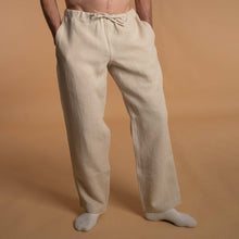 Load image into Gallery viewer, drawstring hemp beach pants