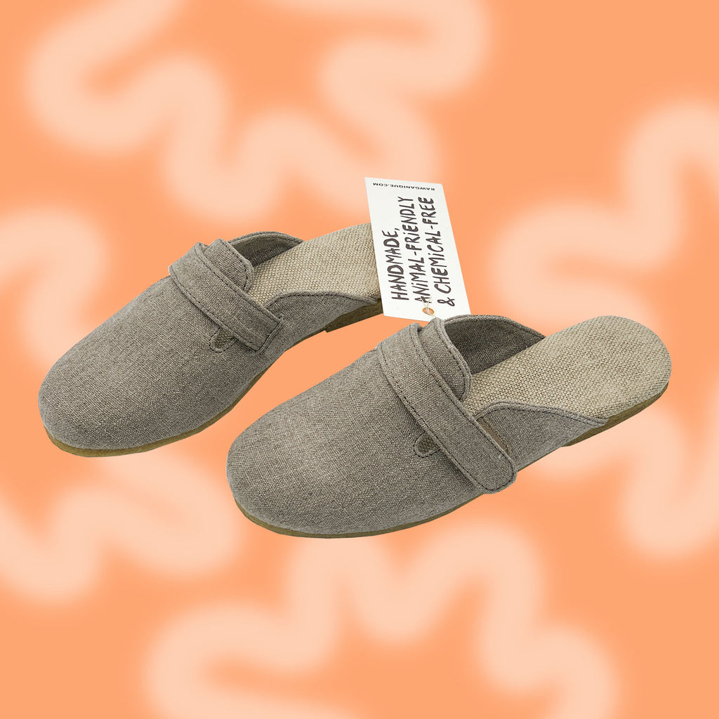 flax linen house slippers